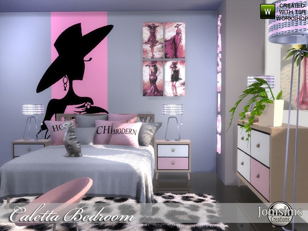 Sims 4 Caletta bedroom by jomsims at TSR