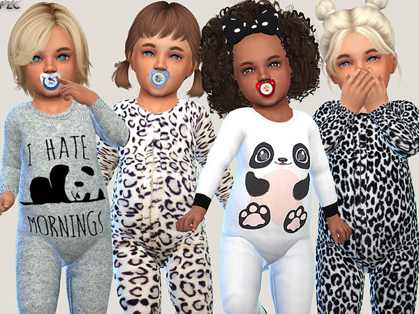 Sims 4 Toddler Onesie Collection and Little Bear Sweater Set by Pinkzombiecupcakes at TSR