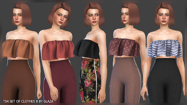 Sims 4 SET OF CLOTHES 8 at All by Glaza