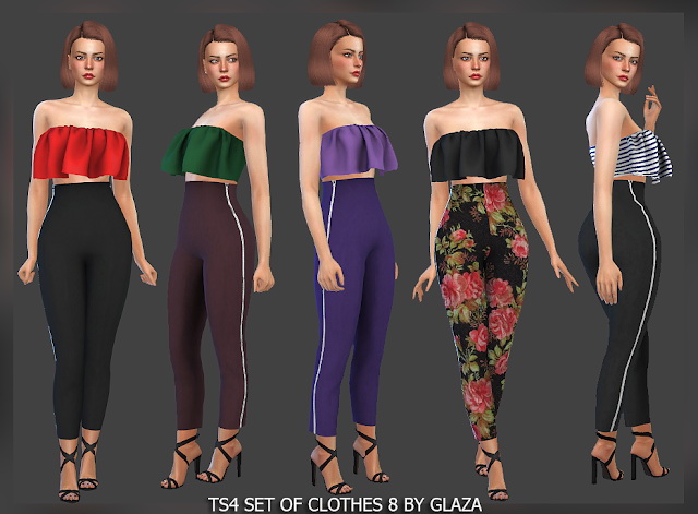 Sims 4 SET OF CLOTHES 8 at All by Glaza