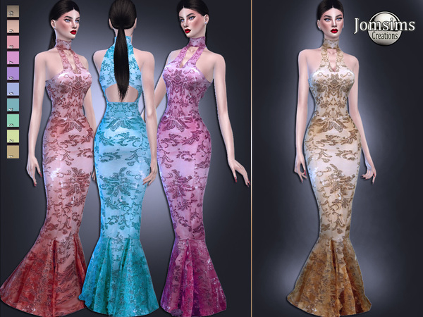 Sims 4 Uxnia dress by jomsims at TSR