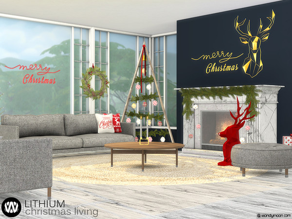 Sims 4 Lithium Christmas Living by wondymoon at TSR