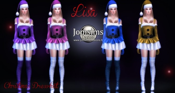 Sims 4 Lisa Christmas dress and hat at Jomsims Creations