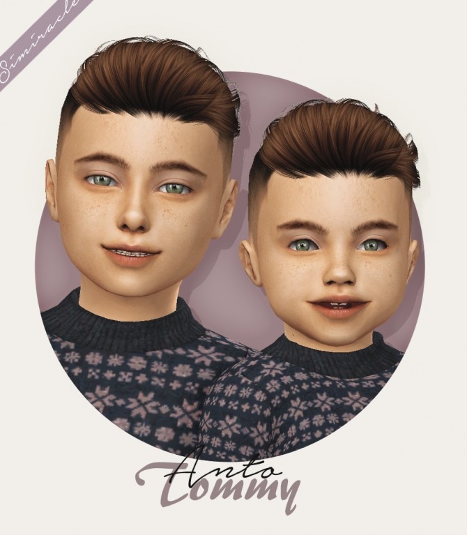 Sims 4 Anto Tommy hair for kids and toddlers at Simiracle