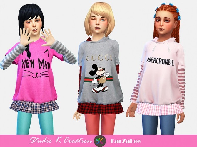 Sims 4 T02 hoodie sweatshirt for child at Studio K Creation