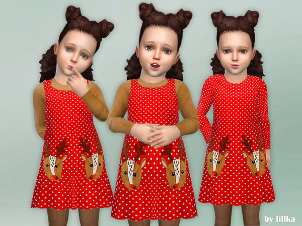 Sims 4 Toddler Deer Dress by lillka at TSR