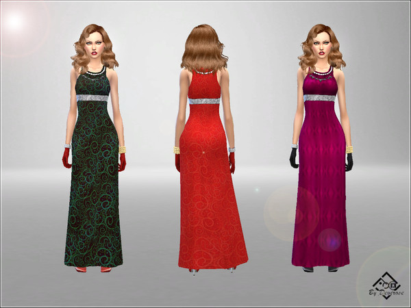 Sims 4 Long Dress Holidays by Devirose at TSR