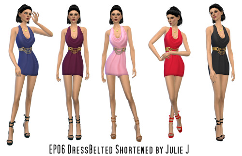 Sims 4 EP06 Dress Belted Shortened at Julietoon – Julie J