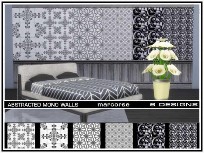 Sims 4 Abstracted Mono Walls by marcorse at TSR
