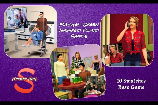 Sims 4 Rachel Green Inspired Plaid at Strenee Sims