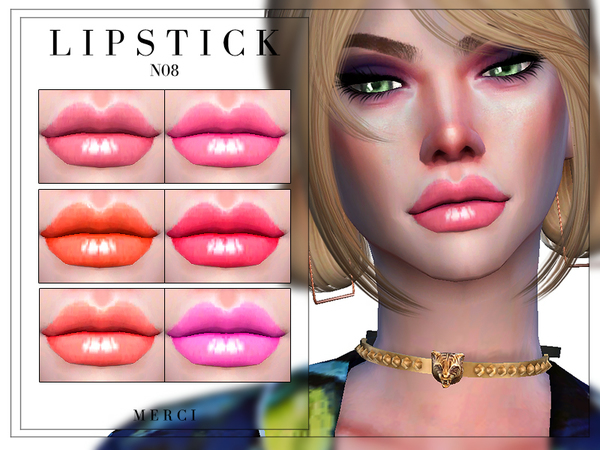 Sims 4 Lipstick N08 by Merci at TSR