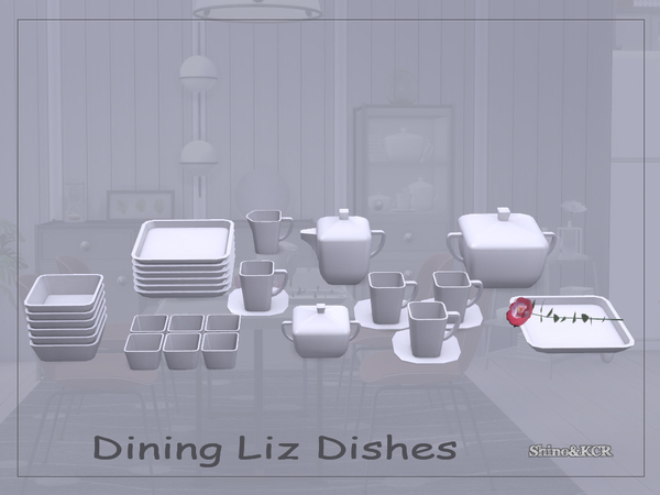 Sims 4 Dining Liz Dishes by ShinoKCR at TSR