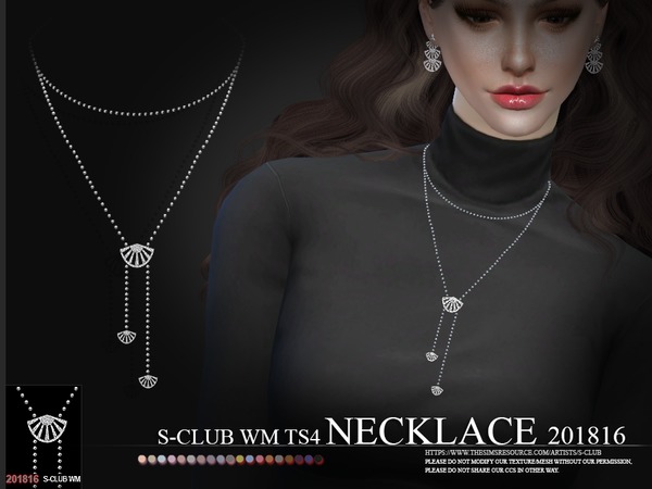 Sims 4 Necklace F 201816 by S Club WM at TSR