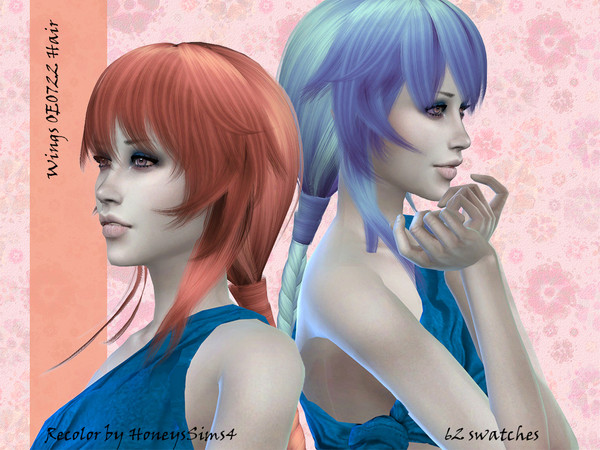 Sims 4 Wings OE0722 female hair recolor by Jenn Honeydew Hum at TSR