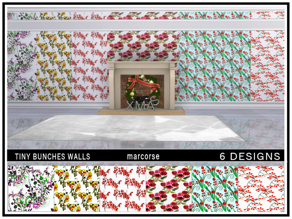 Sims 4 Tiny Bunches Walls by marcorse at TSR