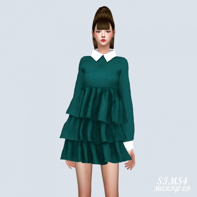Mari Tiered Dress at Marigold » Sims 4 Updates