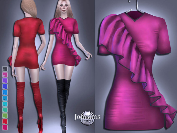 Sims 4 Nellyes dress by jomsims at TSR