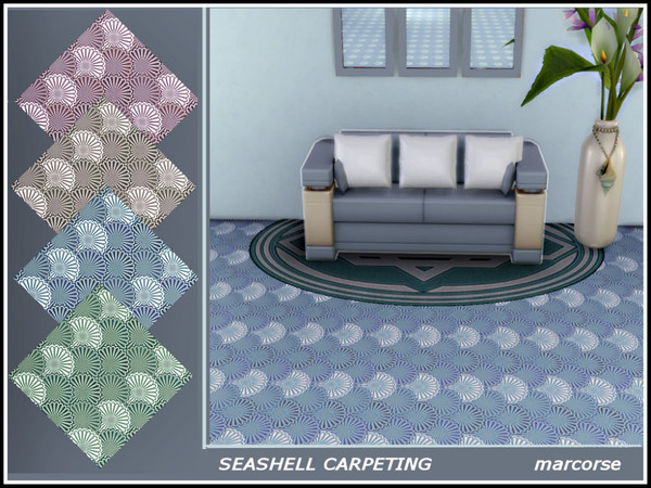 Sims 4 Seashell Carpeting by marcorse at TSR