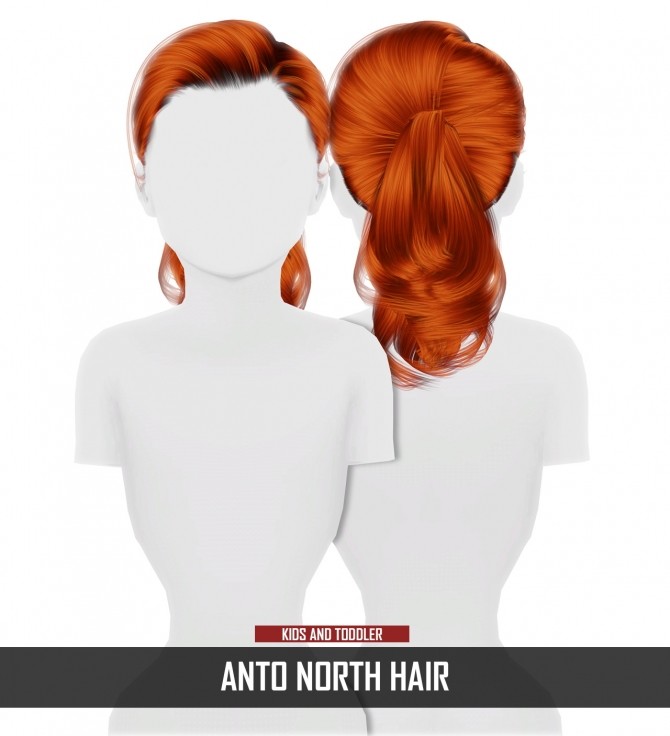 Sims 4 ANTO NORTH HAIR KIDS AND TODDLER VERSION by Thiago Mitchell at REDHEADSIMS
