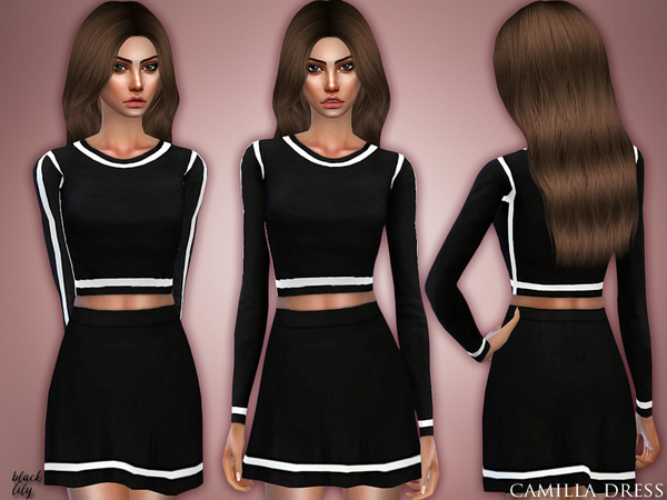 Sims 4 Camilla Dress by Black Lily at TSR