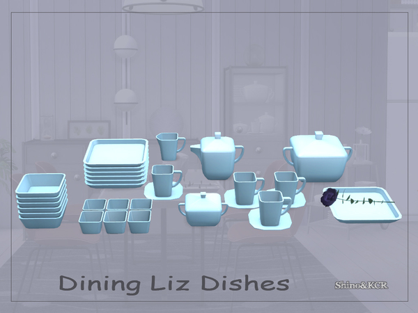 Sims 4 Dining Liz Dishes by ShinoKCR at TSR