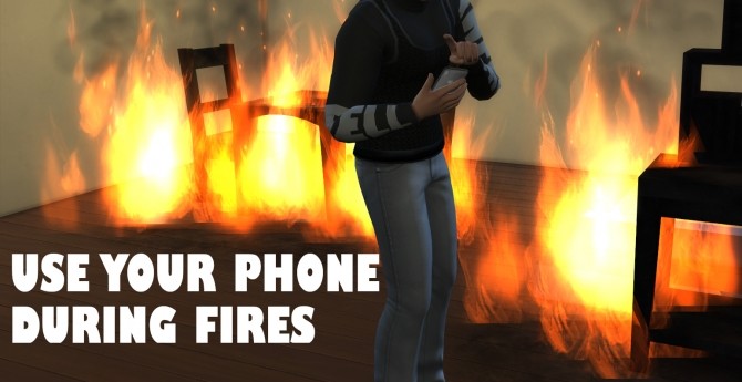 Sims 4 Use Phone During Fires by artystanks at Mod The Sims