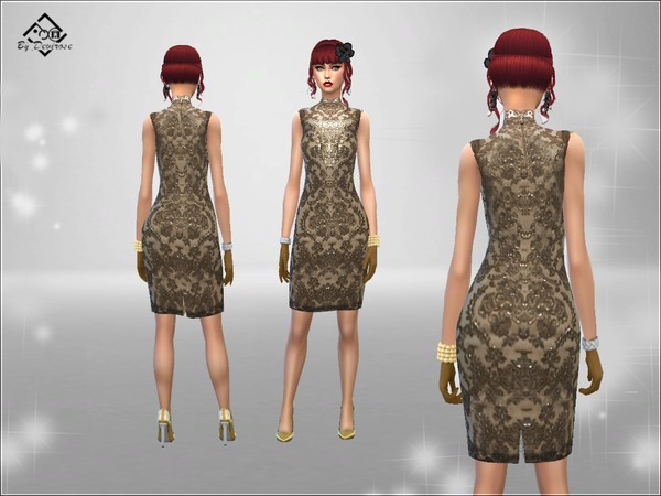 Sims 4 Holidays Pencil Dress by Devirose at TSR