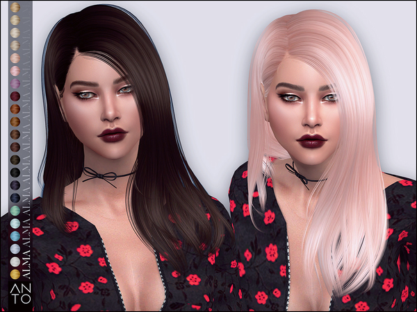 Sims 4 Alma Hairstyle by Anto at TSR