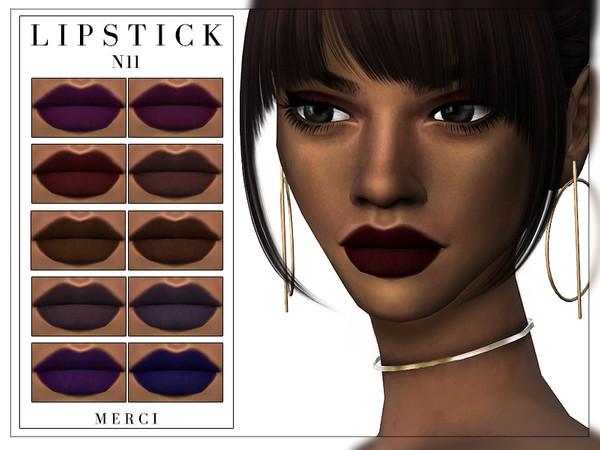 Sims 4 Lipstick N11 by Merci at TSR