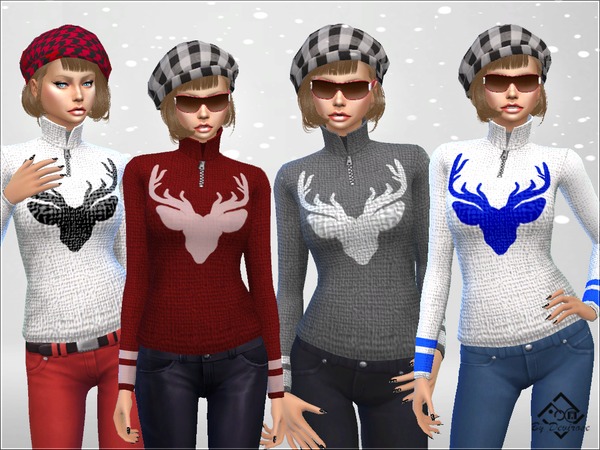 Sims 4 Winter Wonderland Pullover by Devirose at TSR