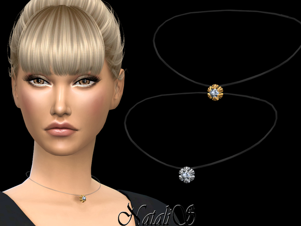 Sims 4 6 Prong diamond pendant necklace by NataliS at TSR