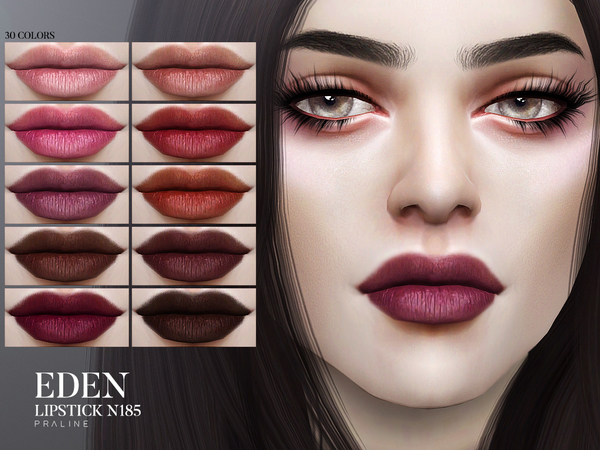 Sims 4 Eden Lipstick N185 by Pralinesims at TSR