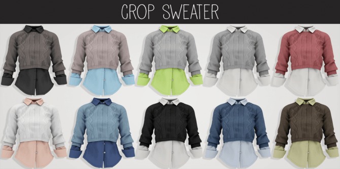 Sims 4 Crop Sweater at Elliesimple
