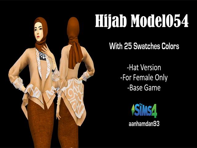Sims 4 Hijab Model 054 Hair 002 & More Collections at Aan Hamdan Simmer93