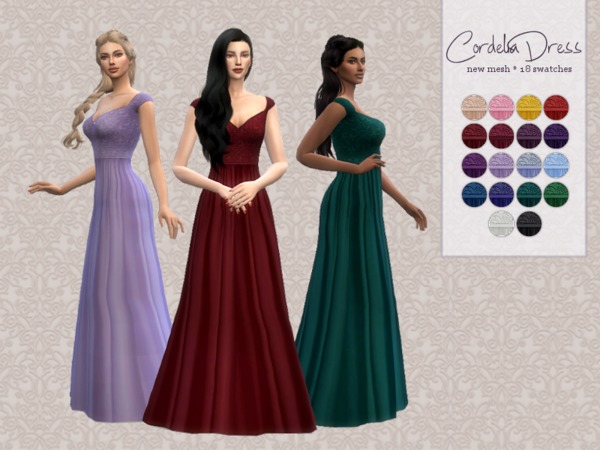 Sims 4 Cordelia Dress by Sifix at TSR