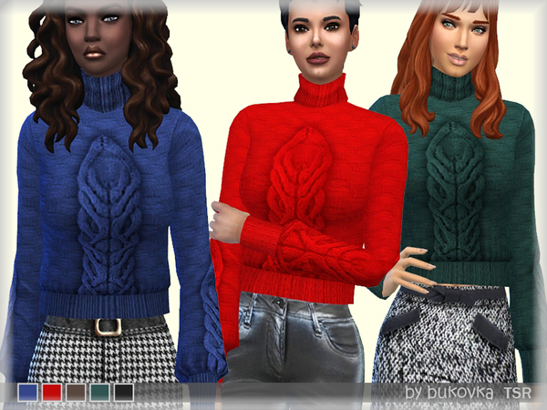 Sims 4 Sweater Textured Knit by bukovka at TSR