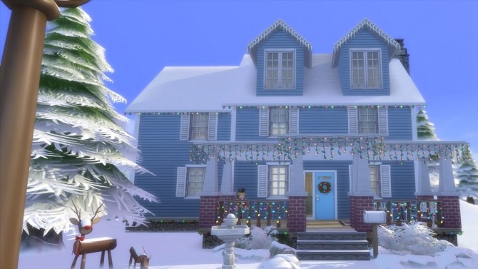 Sims 4 Colonial Christmas Home (No CC) by writer21098 at Mod The Sims