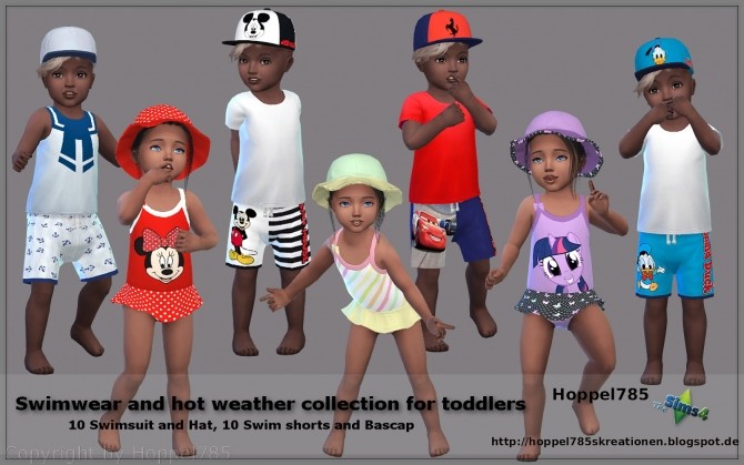 Sims 4 Swimwear and hot weather collection for toddlers at Hoppel785