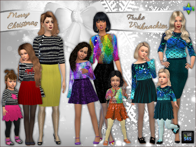 Sims 4 Festive clothings for females by Mabra at Arte Della Vita