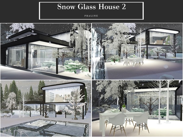 Sims 4 Snow Glass House 2 by Pralinesims at TSR