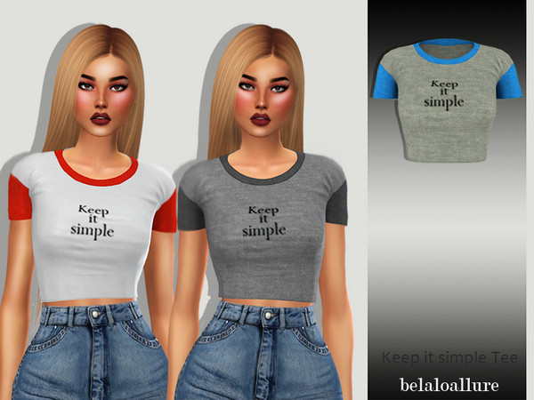 Sims 4 Belaloallure Keep it simple tee by belal1997 at TSR