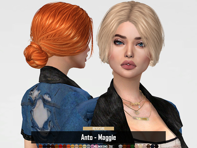 Sims 4 RUCHELLSIMS Anto Maggie HAIR RETEXTURE at REDHEADSIMS