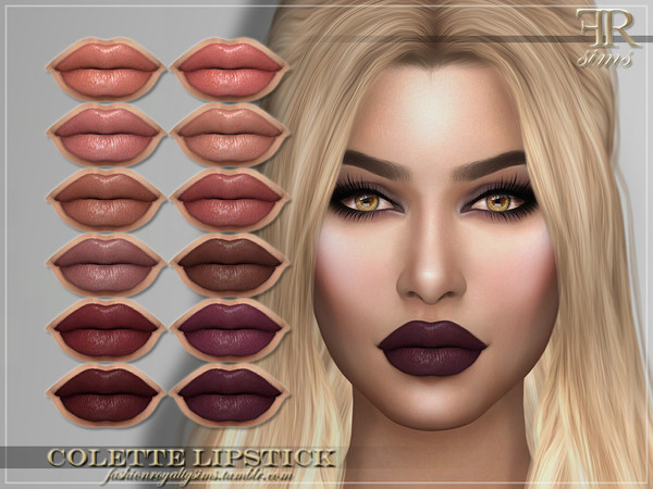 Sims 4 FRS Colette Lipstick by FashionRoyaltySims at TSR