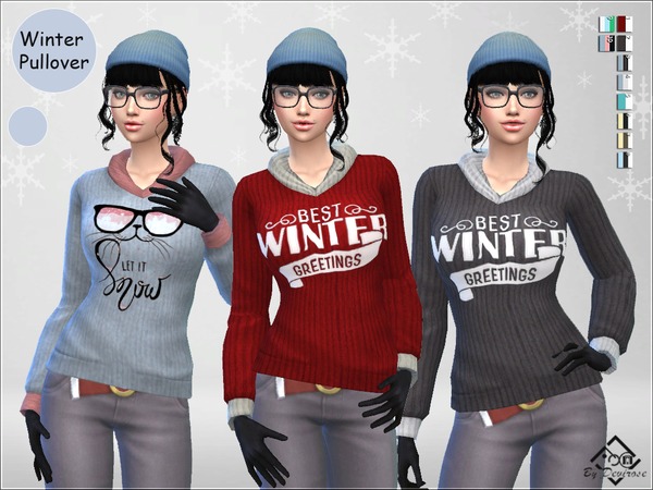 Sims 4 Winter Pullover by Devirose at TSR