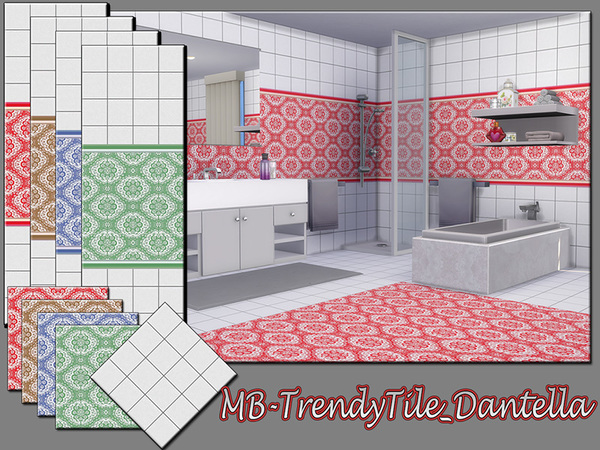 Sims 4 MB Trendy Tile Dantella SET by matomibotaki at TSR