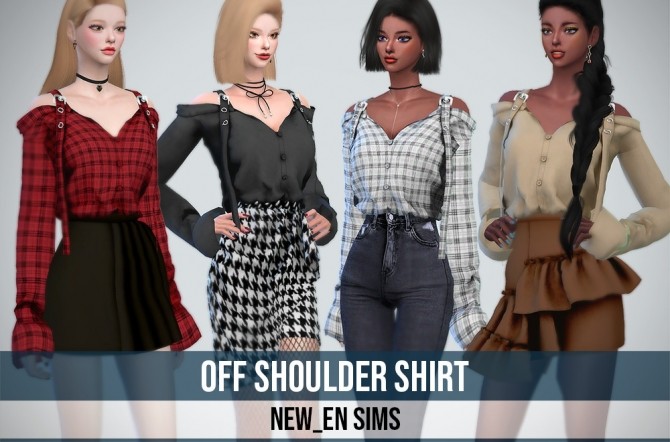 Sims 4 Off Shoulder Shirt at NEWEN