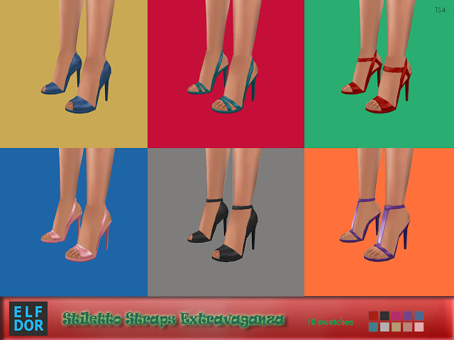 Sims 4 Stiletto Straps Extravaganza at Elfdor Sims