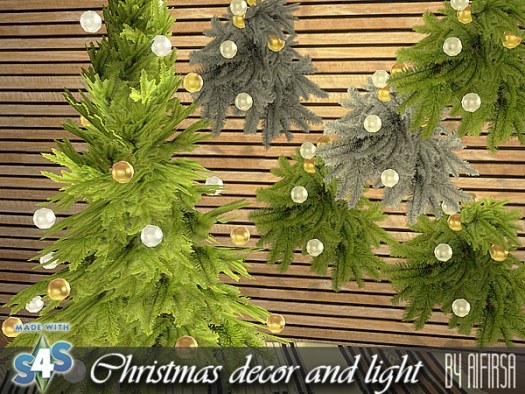 Sims 4 Christmas decor and light at Aifirsa