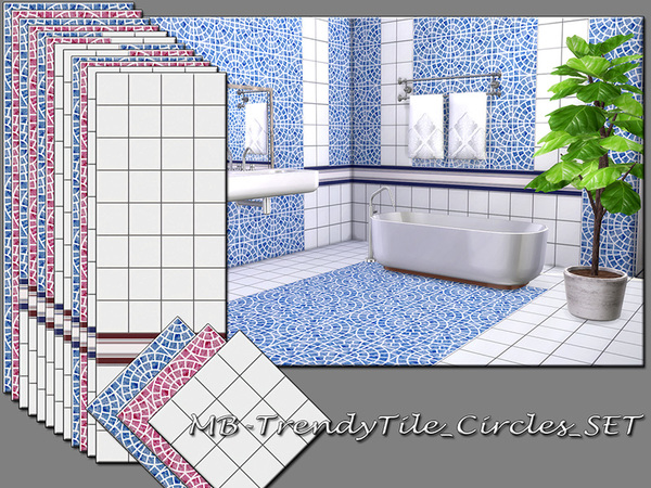 Sims 4 MB Trendy Tile Circles SET by matomibotaki at TSR