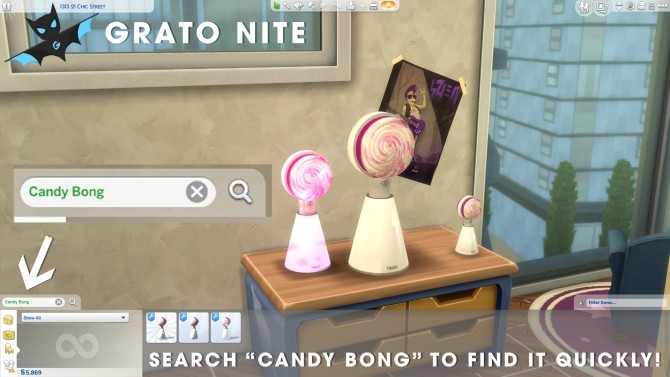 Sims 4 Twices Standing Candy Bong Decoration Pack by GratoNite at Mod The Sims